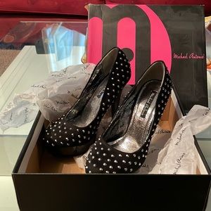 Michael Antonio studded suede stiletto